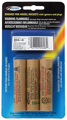  estes rocket,rocket engine,B6-4 Model Rocket Engines (3) -- Standard Rocket Motor -- #1606
