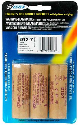  engines rocket,rocket engine,D12-7 Model Rocket Engines (3) -- Standard Rocket Motor -- #1668