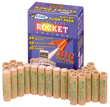  estes rocket, estes engine,Blast Off Flight Pack (24) -- Standard Model Rocket Engine Bulk Pack Assortment -- #1672