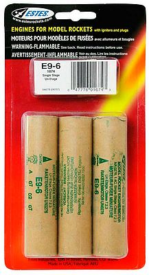  engines rocket,rocket engine,E9-6 Model Rocket Engines (3) -- 24mm Standard Rocket Motor -- #1674
