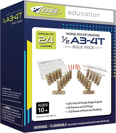  estes engine,rocket engine,1/2A3-4T Mini Rocket Engines (24) -- Mini Model Rocket Engine Bulk Pack -- #1788